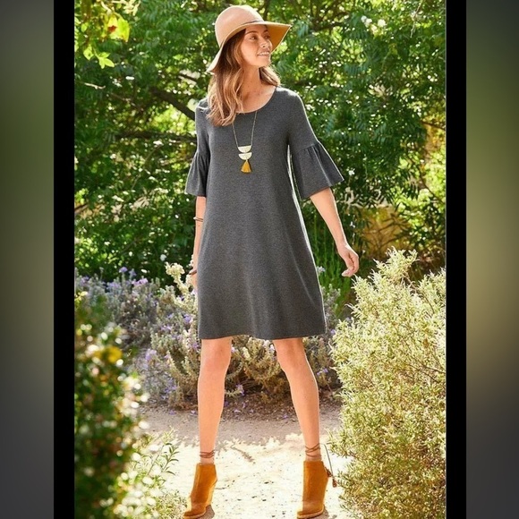Matilda Jane Gray Live To Teach Bell Sleeve Tunic Dress Size Medium - Picture 1 of 7